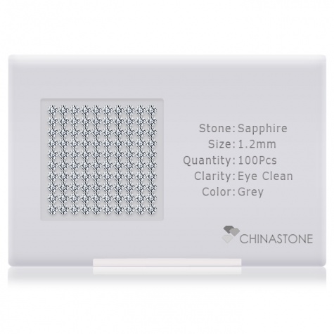 A perfectly calibrated lot of 100 high-precision cut natural sapphire gemstones, which are secured in a purpose-built box and accompanied by a Certificate of Authenticity. Each round shaped stone on average weighs 0.01 carat, measuring 1.2mm in length, 1.2mm in width and 0.78mm in depth, and features an exceptional brilliant cut and finish, along with an absolute minimum variance of color difference.