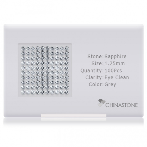 A perfectly calibrated lot of 100 high-precision cut natural sapphire gemstones, which are secured in a purpose-built box and accompanied by a Certificate of Authenticity. Each round shaped stone on average weighs 0.01 carat, measuring 1.25mm in length, 1.25mm in width and 0.81mm in depth, and features an exceptional brilliant cut and finish, along with an absolute minimum variance of color difference.
