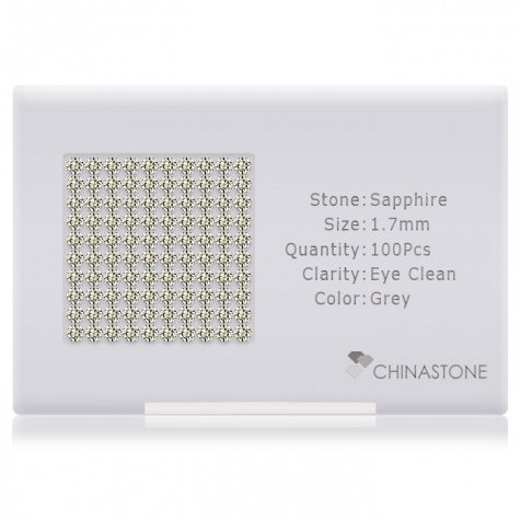 A perfectly calibrated lot of 100 high-precision cut natural sapphire gemstones, which are secured in a purpose-built box and accompanied by a Certificate of Authenticity. Each round shaped stone on average weighs 0.022 carat, measuring 1.7mm in length, 1.7mm in width and 1.1mm in depth, and features an exceptional brilliant cut and finish, along with an absolute minimum variance of color difference.