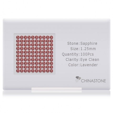 A perfectly calibrated lot of 100 high-precision cut natural sapphire gemstones, which are secured in a purpose-built box and accompanied by a Certificate of Authenticity. Each round shaped stone on average weighs 0.01 carat, measuring 1.25mm in length, 1.25mm in width and 0.813mm in depth, and features an exceptional brilliant cut and finish, along with an absolute minimum variance of color difference.