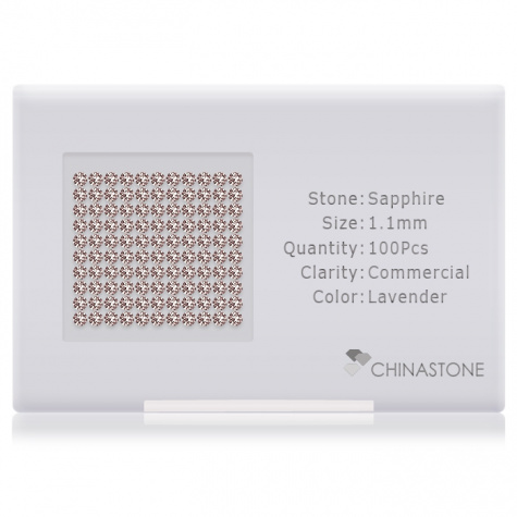 A perfectly calibrated lot of 100 high-precision cut natural sapphire gemstones, which are secured in a purpose-built box and accompanied by a Certificate of Authenticity. Each round shaped stone on average weighs 0.007 carat, measuring 1.1mm in length, 1.1mm in width and 0.715mm in depth, and features an exceptional brilliant cut and finish, along with an absolute minimum variance of color difference.