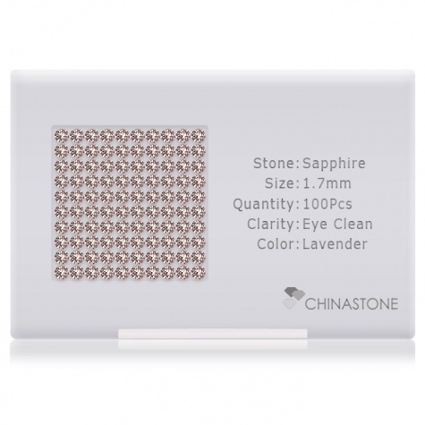 A perfectly calibrated lot of 100 high-precision cut natural sapphire gemstones, which are secured in a purpose-built box and accompanied by a Certificate of Authenticity. Each round shaped stone on average weighs 0.022 carat, measuring 1.7mm in length, 1.7mm in width and 1.105mm in depth, and features an exceptional brilliant cut and finish, along with an absolute minimum variance of color difference.
