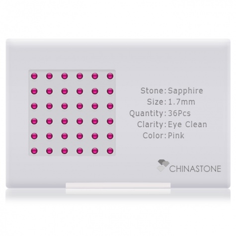 A perfectly calibrated lot of 36 high-precision cut natural sapphire gemstones, which are secured in a purpose-built box and accompanied by a Certificate of Authenticity. Each round shaped stone on average weighs 0.03 carat, measuring 1.7mm in length, 1.7mm in width and 1.105mm in depth, and features an exceptional cabochon cut and finish, along with an absolute minimum variance of color difference.