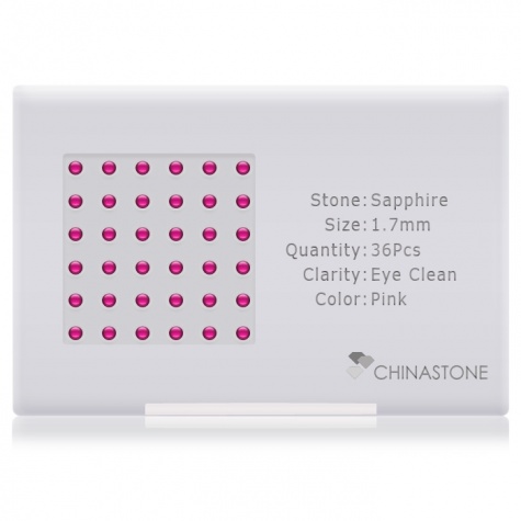 A perfectly calibrated lot of 36 high-precision cut natural sapphire gemstones, which are secured in a purpose-built box and accompanied by a Certificate of Authenticity. Each round shaped stone on average weighs 0.03 carat, measuring 1.7mm in length, 1.7mm in width and 1.105mm in depth, and features an exceptional cabochon cut and finish, along with an absolute minimum variance of color difference.