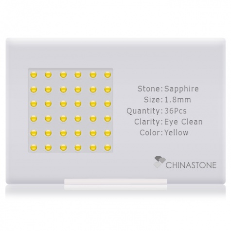 A perfectly calibrated lot of 36 high-precision cut natural sapphire gemstones, which are secured in a purpose-built box and accompanied by a Certificate of Authenticity. Each round shaped stone on average weighs 0.035 carat, measuring 1.8mm in length, 1.8mm in width and 1.17mm in depth, and features an exceptional cabochon cut and finish, along with an absolute minimum variance of color difference.