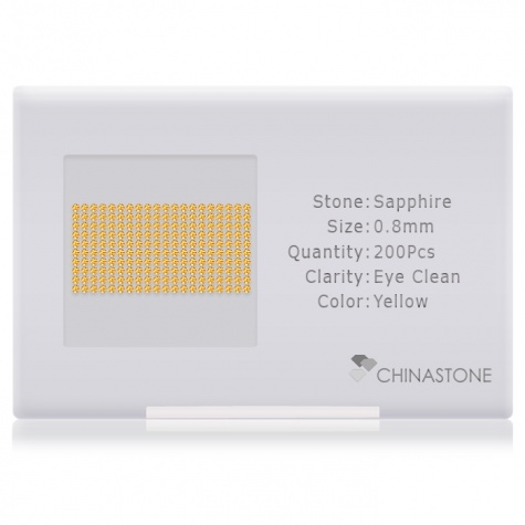 A perfectly calibrated lot of 200 high-precision cut natural sapphire gemstones, which are secured in a purpose-built box and accompanied by a Certificate of Authenticity. Each round shaped stone on average weighs 0.002 carat, measuring 0.8mm in length, 0.8mm in width and 0.508mm in depth, and features an exceptional single cut and finish, along with an absolute minimum variance of color difference.