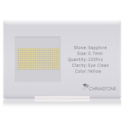 A perfectly calibrated lot of 200 high-precision cut natural sapphire gemstones, which are secured in a purpose-built box and accompanied by a Certificate of Authenticity. Each round shaped stone on average weighs 0.002 carat, measuring 0.7mm in length, 0.7mm in width and 0.445mm in depth, and features an exceptional single cut and finish, along with an absolute minimum variance of color difference.