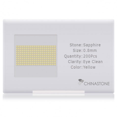 A perfectly calibrated lot of 200 high-precision cut natural sapphire gemstones, which are secured in a purpose-built box and accompanied by a Certificate of Authenticity. Each round shaped stone on average weighs 0.002 carat, measuring 0.8mm in length, 0.8mm in width and 0.508mm in depth, and features an exceptional single cut and finish, along with an absolute minimum variance of color difference.