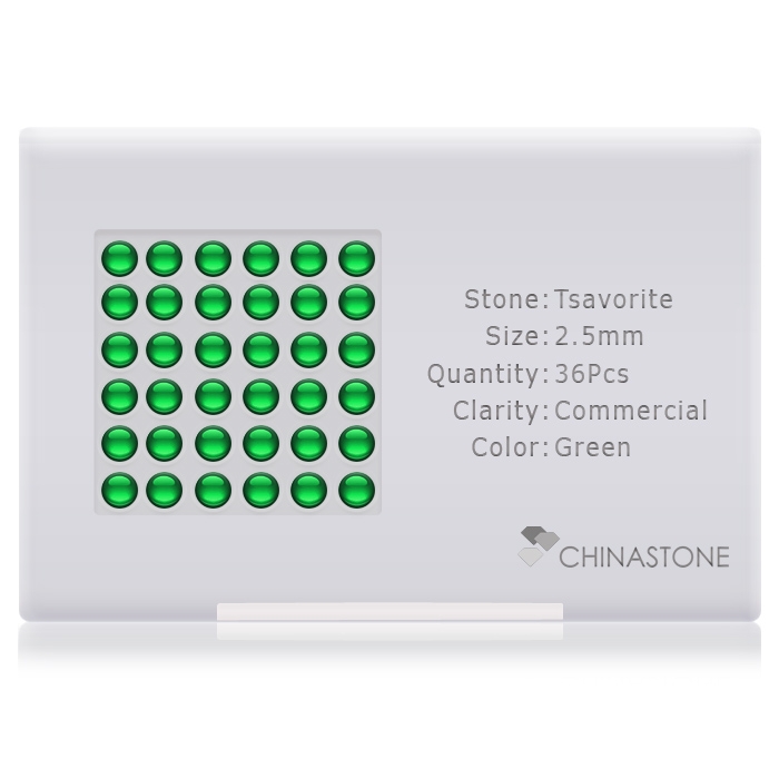 Tsavorite lot of 36 stones
