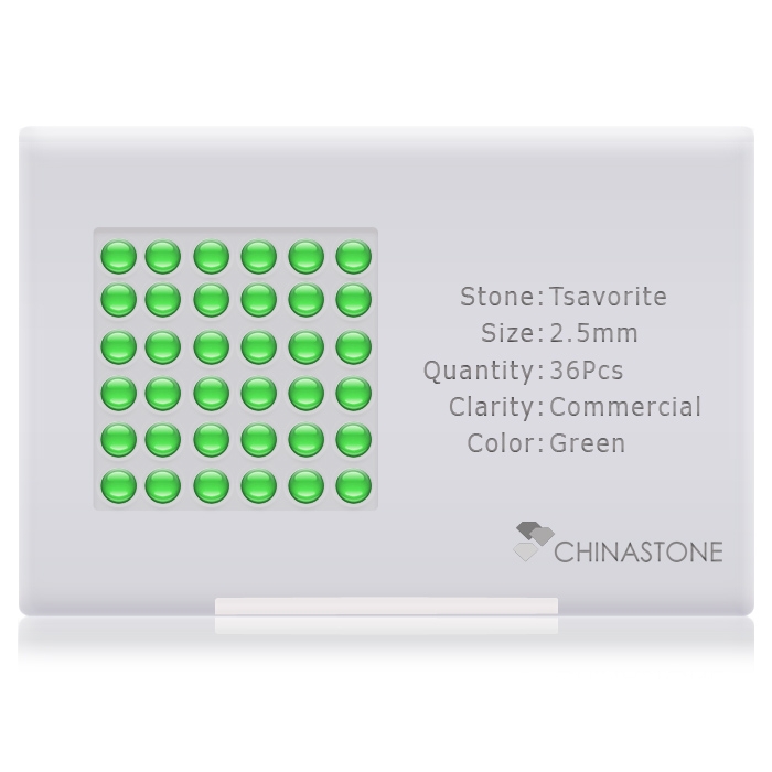 Tsavorite lot of 36 stones